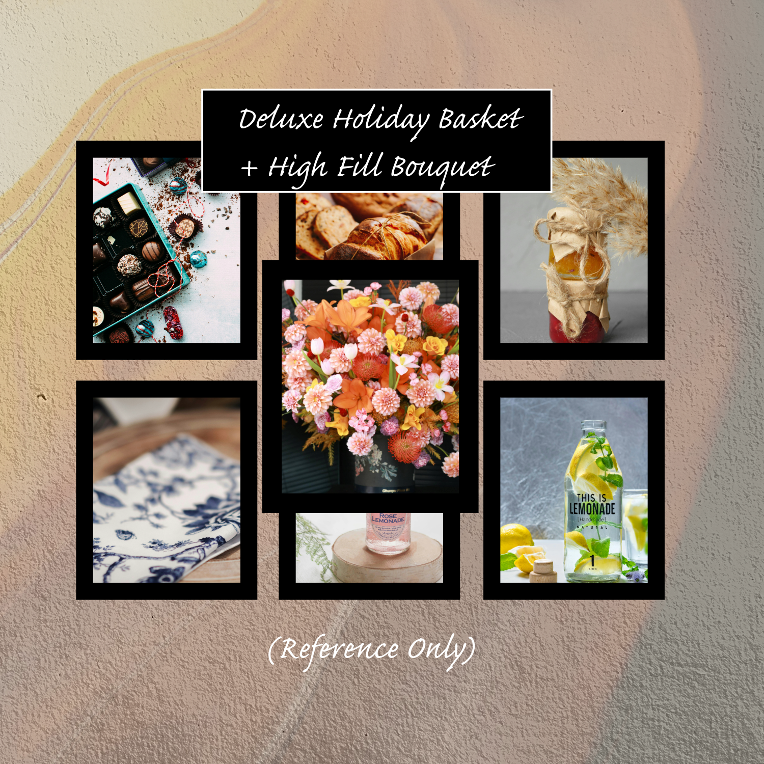 Deluxe Holiday Basket + High Fill Bouquet